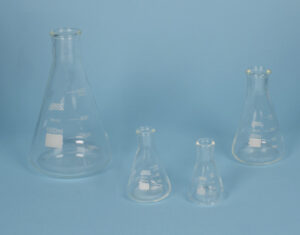 Fiole Erlenmeyer ECO col étroit droit ISO en verre borosilicaté