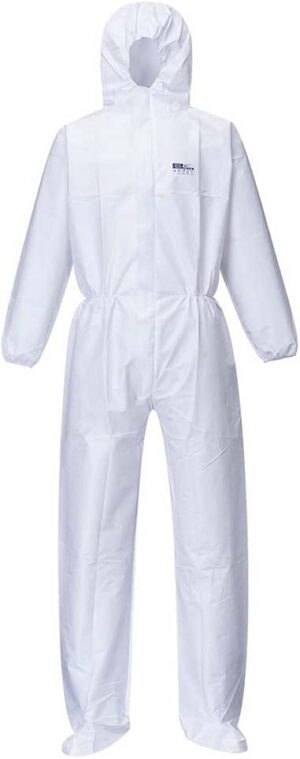 BizTex combinaison microporeuse avec protège chaussure type 5/6 - Blanc (50 pièces) (Taille L)