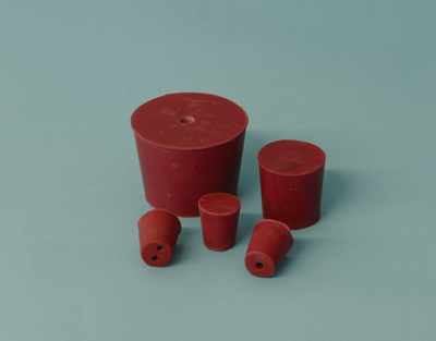 Bouchon en caoutchouc rouge avec 1 Trou
