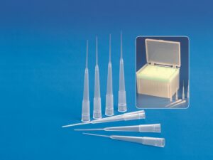 Cône tips fine pour chargement de gel 0,1-200 µL (1 rack de 96 tips stérile)