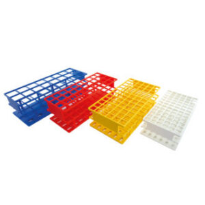 Portoir pour tubes à essai blanc pour 4x10 tubes (Ø 20 mm)